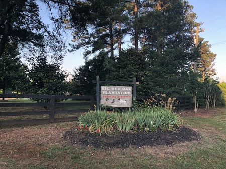 Big Red Oak Plantation sign