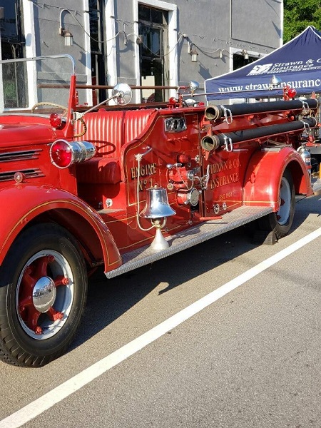 Old fashioned fire truck at the Geranium Festival